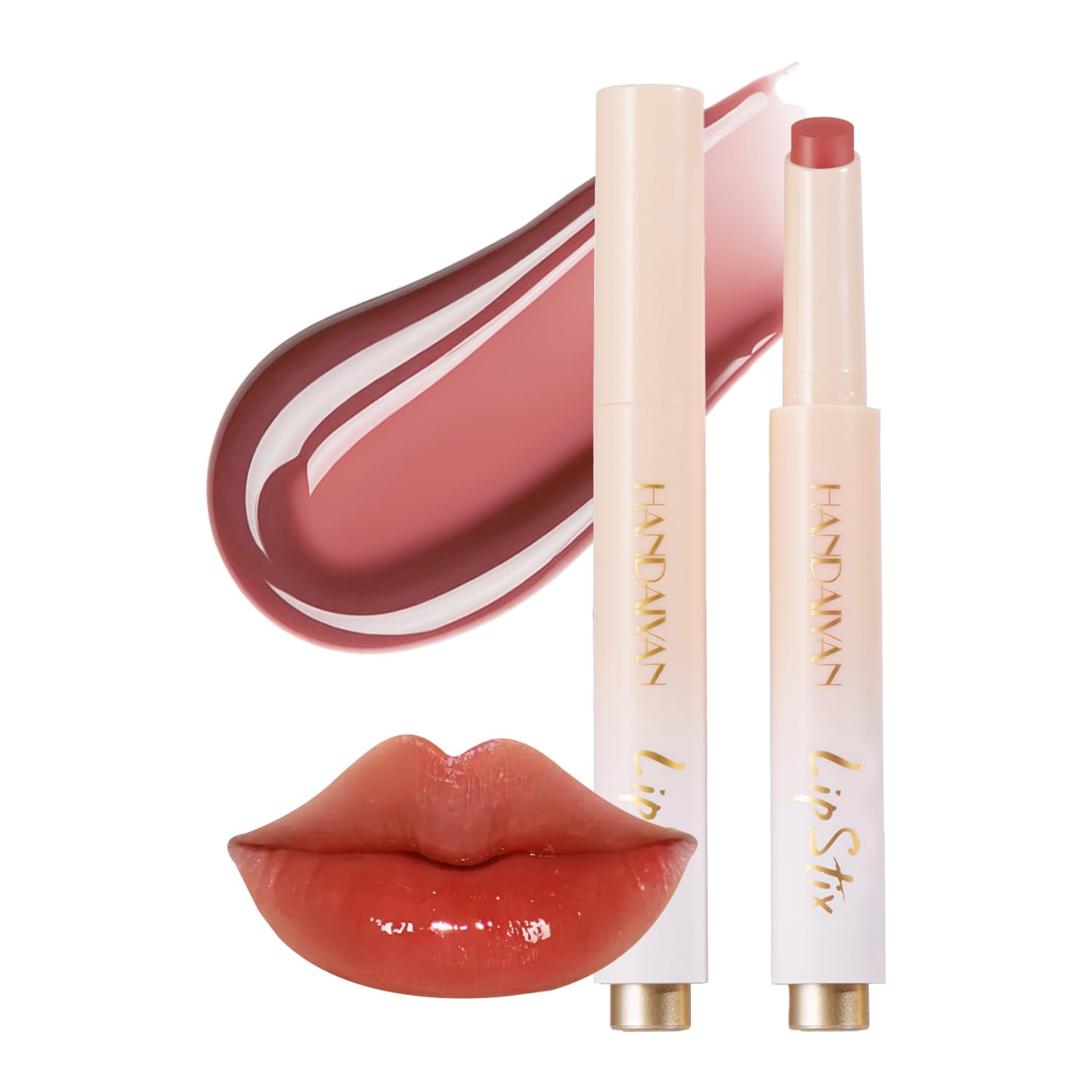 YU KUI LX Lip Balm Click Slick, Honey Melting Lip Glow Oil, Moisturizing and Long-lasting Lip Plumper, Non Sticky Lipstick with Coconut Oil (01 Tomatoes)