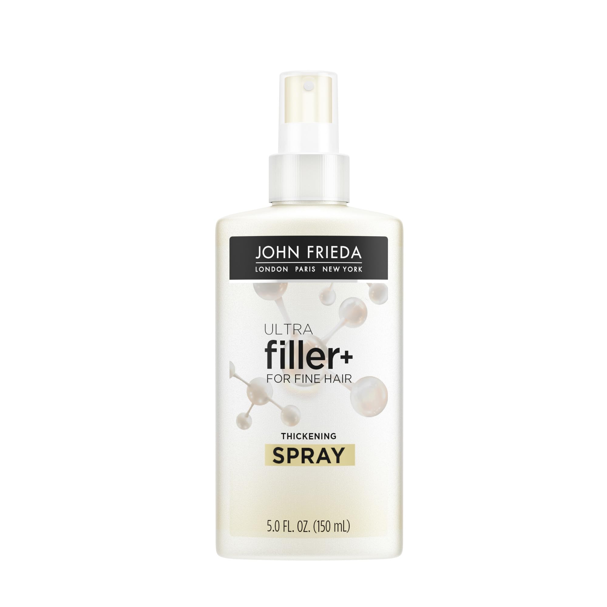 John Frieda ULTRAfiller+ Thickening Spray, Thickening & Strengthening Spray for Damaged or Thin Hair, Infused with Biotin and Hyaluronic Acid to Strengthen Hair for Thicker Fuller Results, 5 Oz
