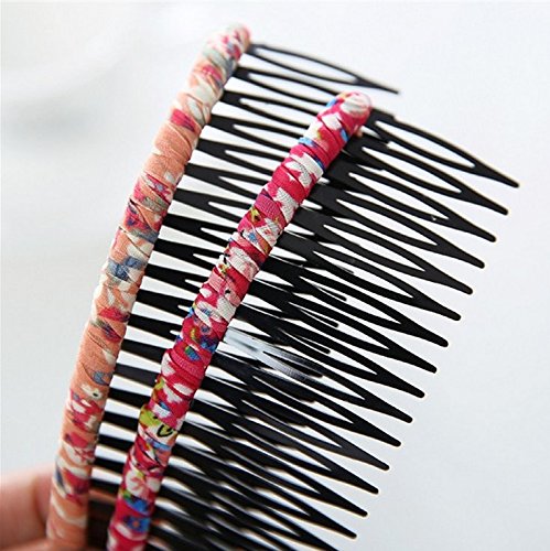 mollensiuer 5Pcs Floral Pattern Hair Side Combs Pin Clip Headdress with Teeth for Lady Women Girls