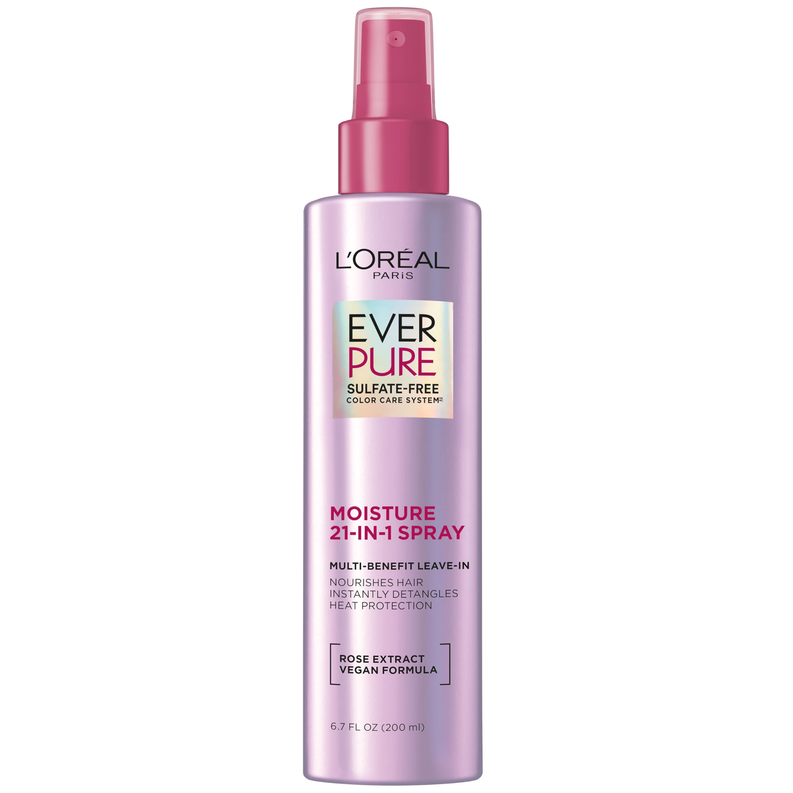 L’Oréal Paris Sulfate Free Moisture 21-in-1 Leave-In Conditioner for Dry Hair, EverPure, 6.7 fl oz