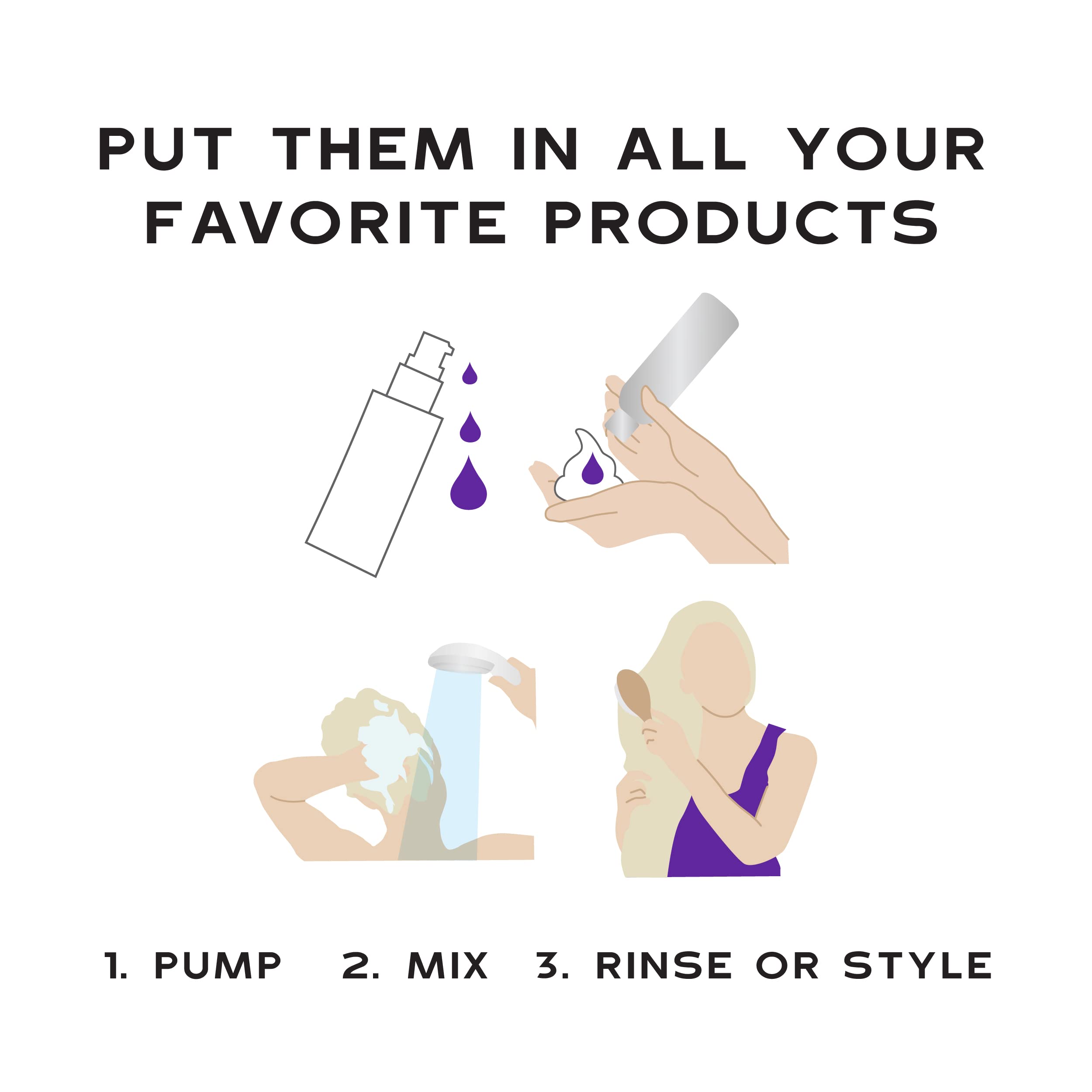 Keracolor Gold Toning Drops Concentrate To Create Your Own Purple Shampoo For Blonde Hair - Mix w/Any Shampoo, Conditioner, Or Cream Styler, (Gold) 2 Fl. Oz.