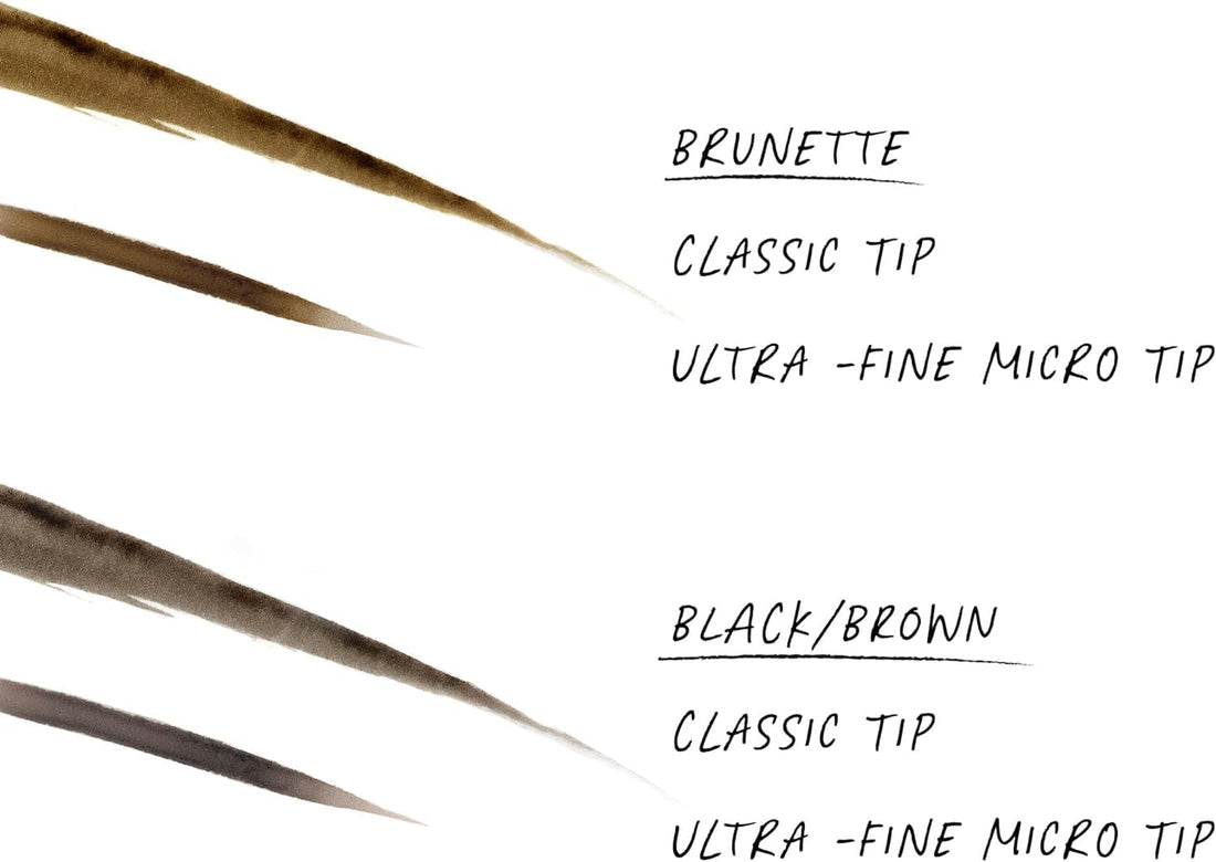 Thicker Brow Pen Duo, Dual Ended Pen Micro Tip & Classic Tip, Smudge Proof, Water Resistant, Vegan & Cruelty Free (Brunette)