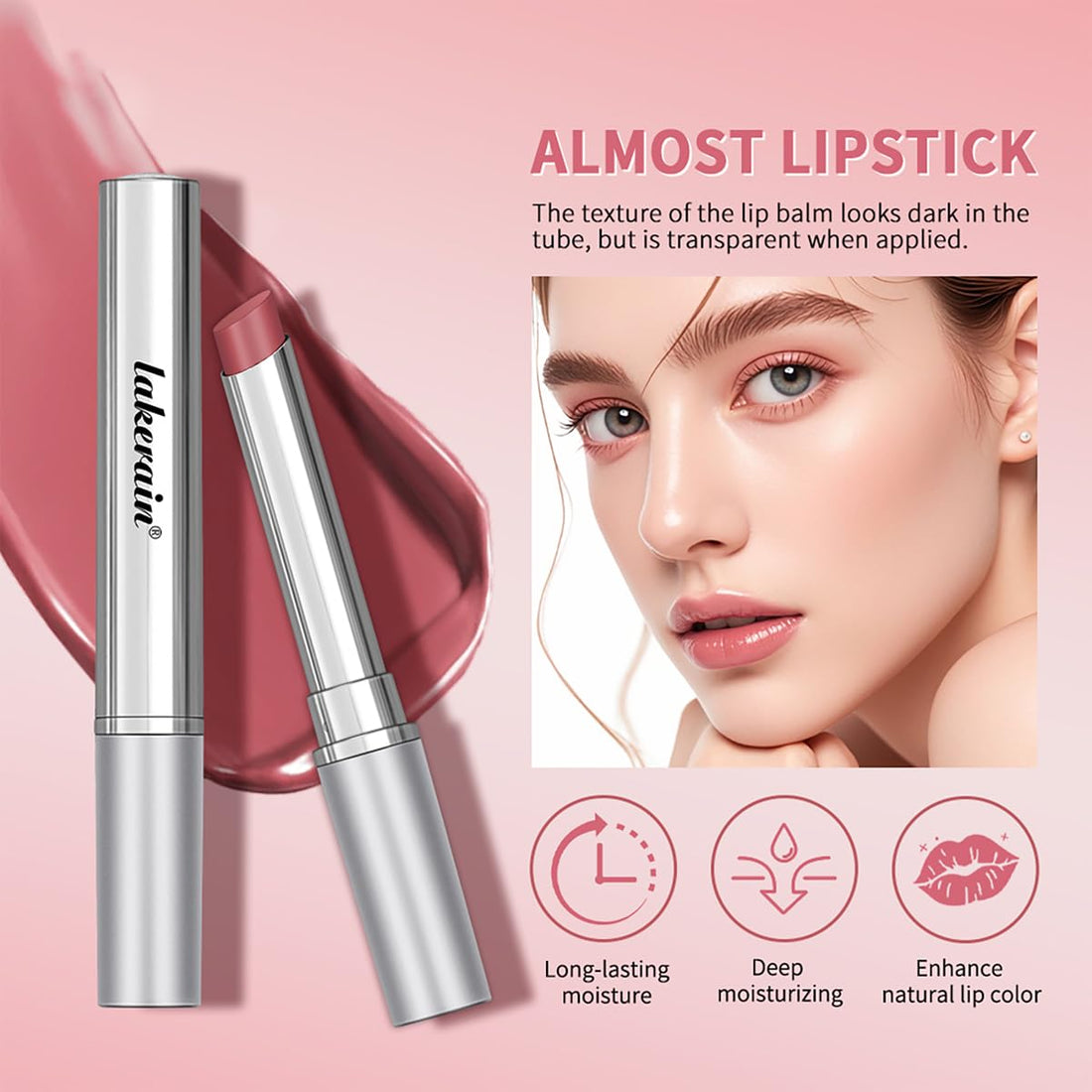 SHEEYOON Tinted Lipstick Pink Honey, Hydrating Sheer Formula Lip Balm, Natural Glossy Finish (Pink honey, 1 PC)