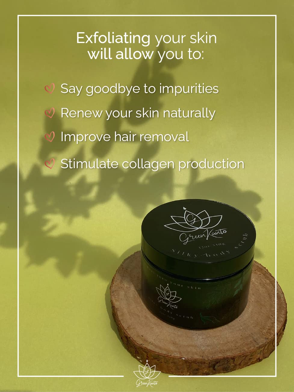 Greenkanto Colombian Coffee Body Scrub with organic Almond Oil Reduce Cellulite, Hydrates and Rejuvenates the skin