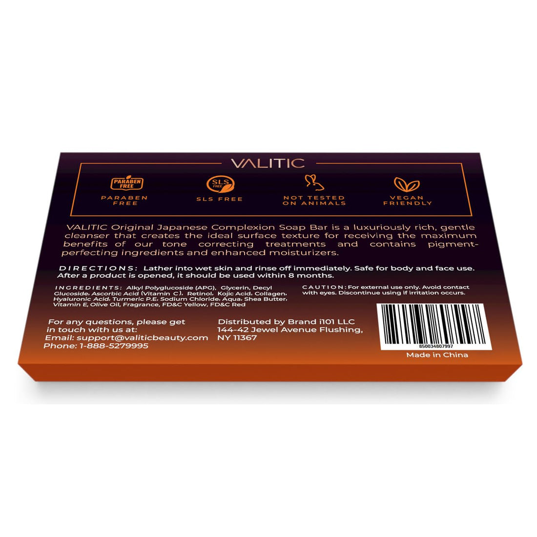 VALITIC Kojic Acid Dark Spot Remover Soap Bars with Vitamin C, Retinol, Collagen, Turmeric - Original Japanese Complex Infused with Hyaluronic Acid, Vitamin E, Shea Butter, Castile Olive Oil - 5 Pack