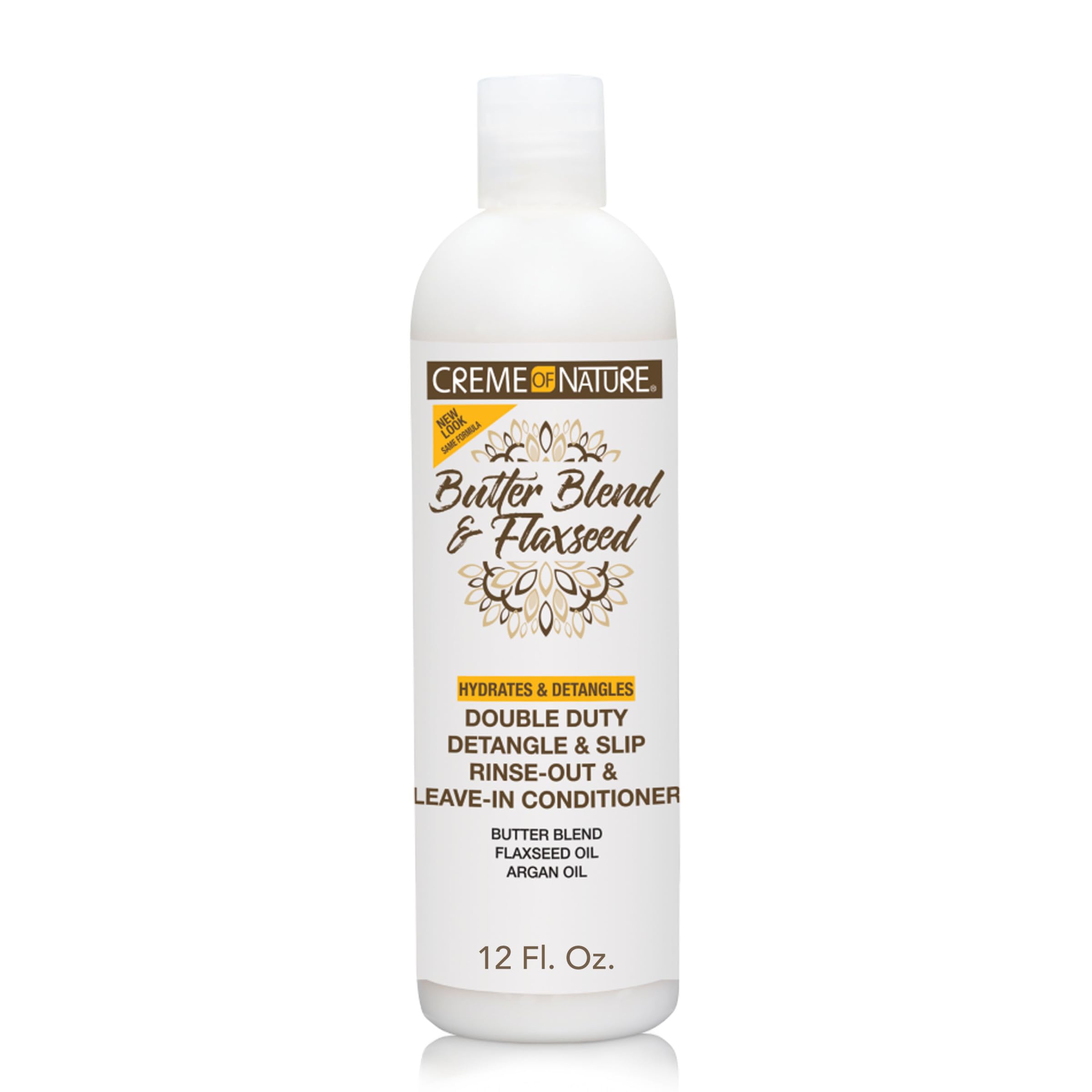 Creme of Nature, Leave In Conditioner, Butter Blend, Argan Oil, Flaxseed Oil, Rinse-Out, Leave-In, 12 Oz
