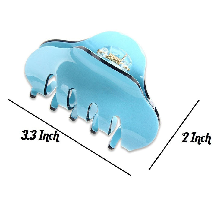 Blue: Liasun 3.3 Jelly Color Hair Claw Clip-Acrylic Strong Holding Power Hair Clips Hairgrip For Women And Girls Hair Barrettes For Medium Or Long Hair (Blue)