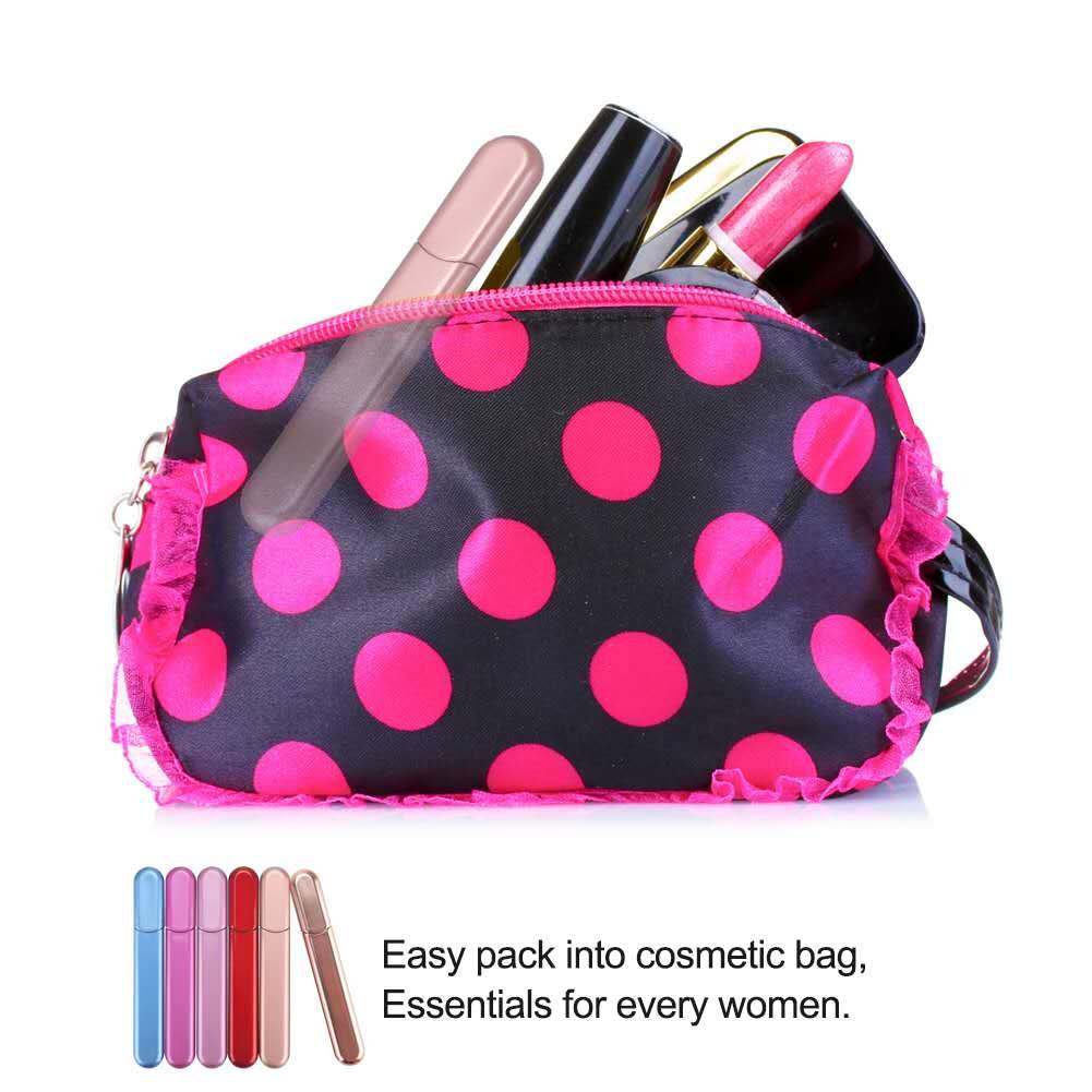 SixVector Wine Red: Premium Glass Nail File with Case, Crystal Diamond Salon Best Beauty Nail Files for Natural and Acrylic Nails Top Stocking Stuffers Christmas Birthday Gift for Woman and