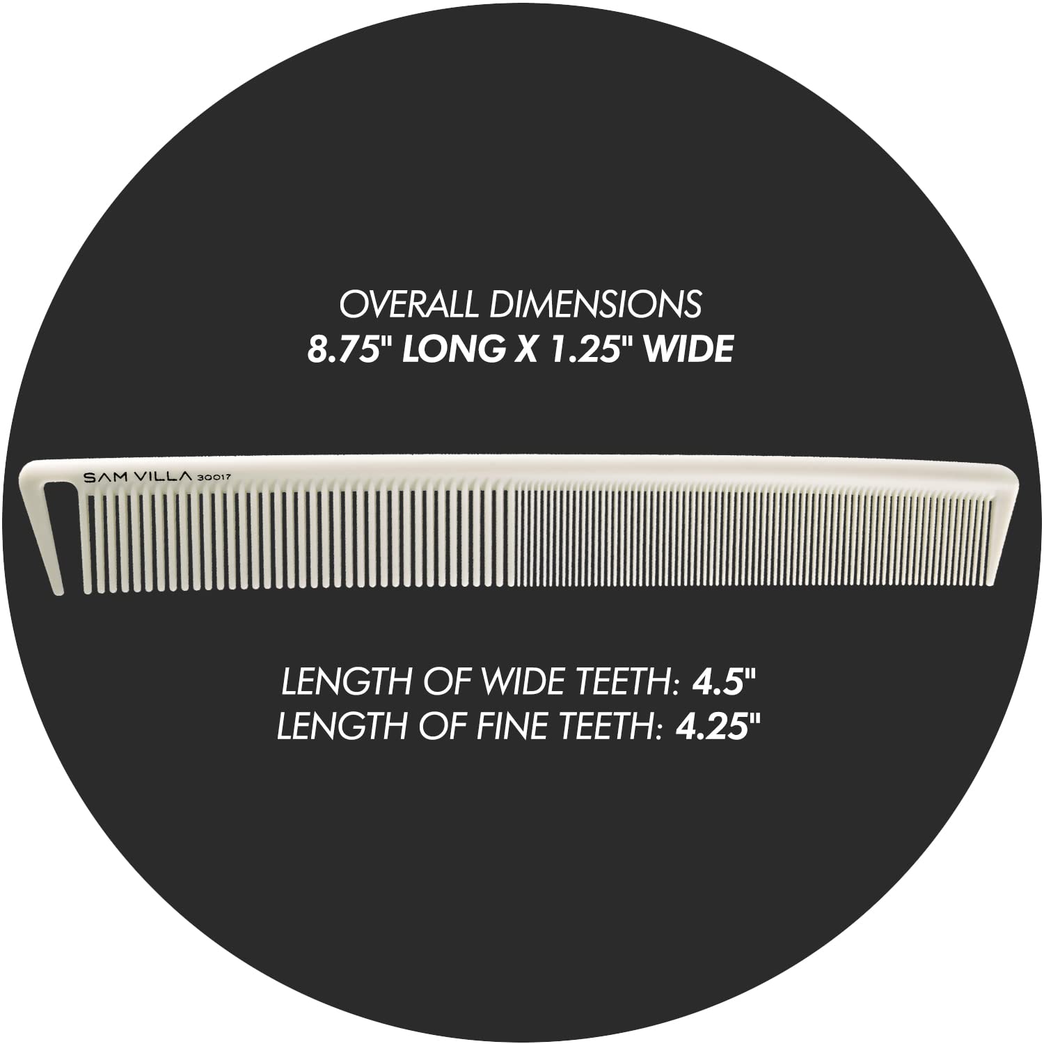 Sam Villa Signature Series Professional Long Cutting & Hair Parting Comb