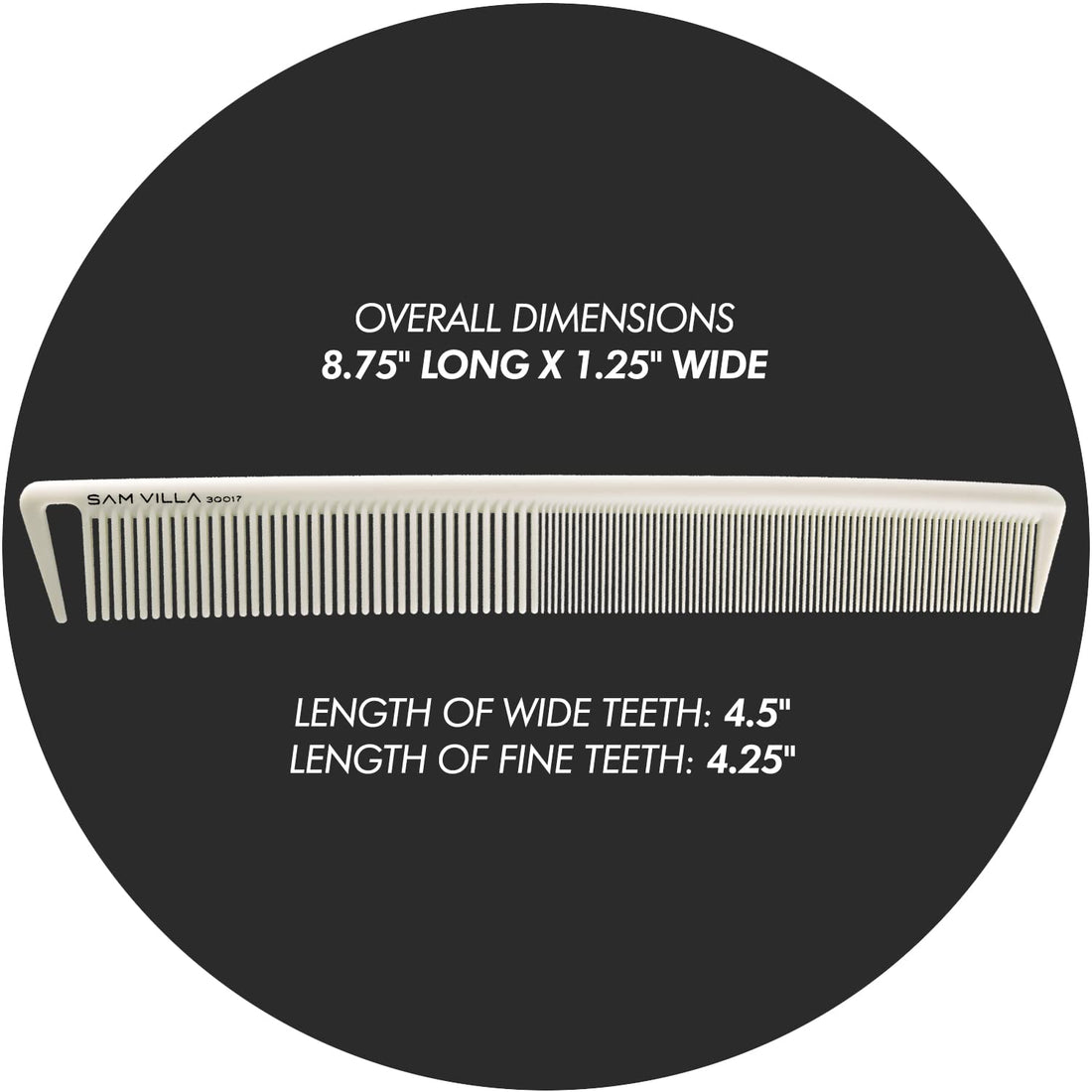 Sam Villa Signature Series Professional Long Cutting & Hair Parting Comb