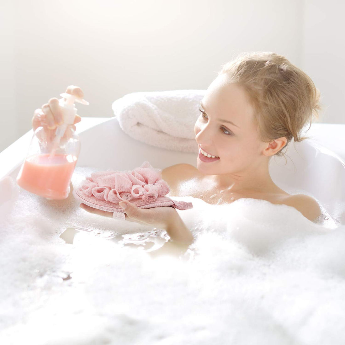 6 Pieces Bath Shower Pouf Sponge Mesh Pouf Shower Ball Exfoliating Body Loofah Shower Scrubber Ball Shower Glove with Flower Bath Ball (Multi-color)