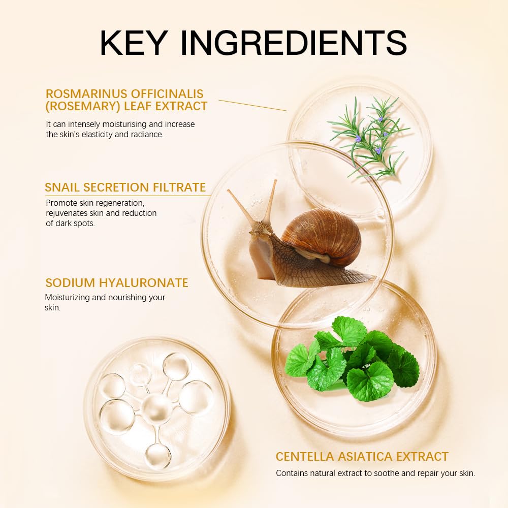 Professional Snail Mucin Serum, Intensive Hydration and Repair for Healthy Skin (1PCS)