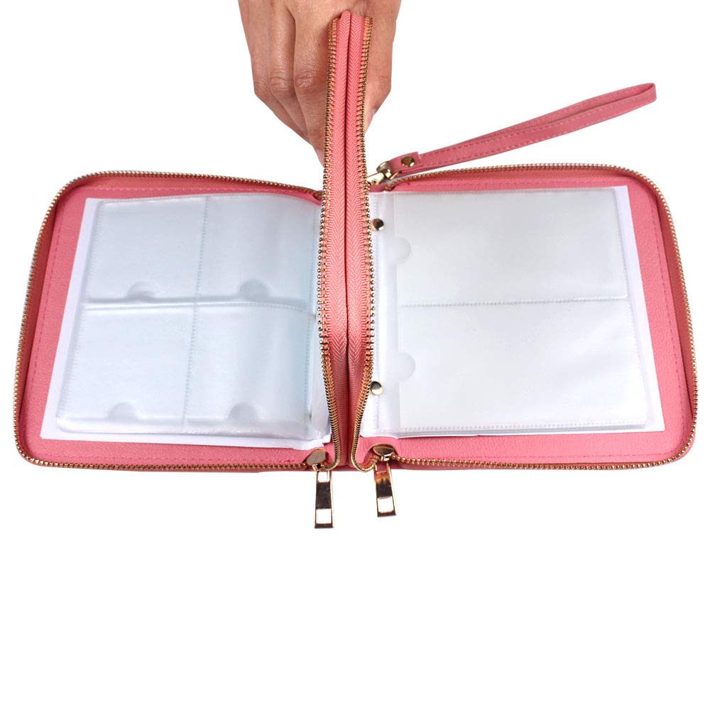 Light Pink : Finger Angel Nail Art Stamping Plates Double Zipper Cases 192 Slots Nail Stencil Carimbo De Unha Sellos New Arrival Placas Airbrush (Light Pink)