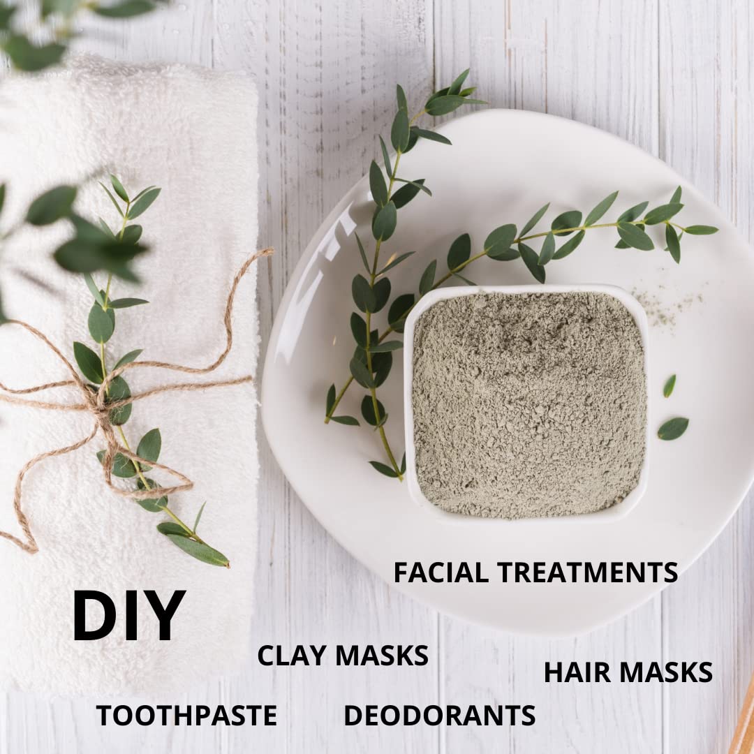 SMART SOLUTIONS Calcium Bentonite Clay Food Grade, 2 lb Pure Indian Healing Clay - All Natural for Internal and External Use | DIY Facial Treatments, Deodorants, Hair Masks