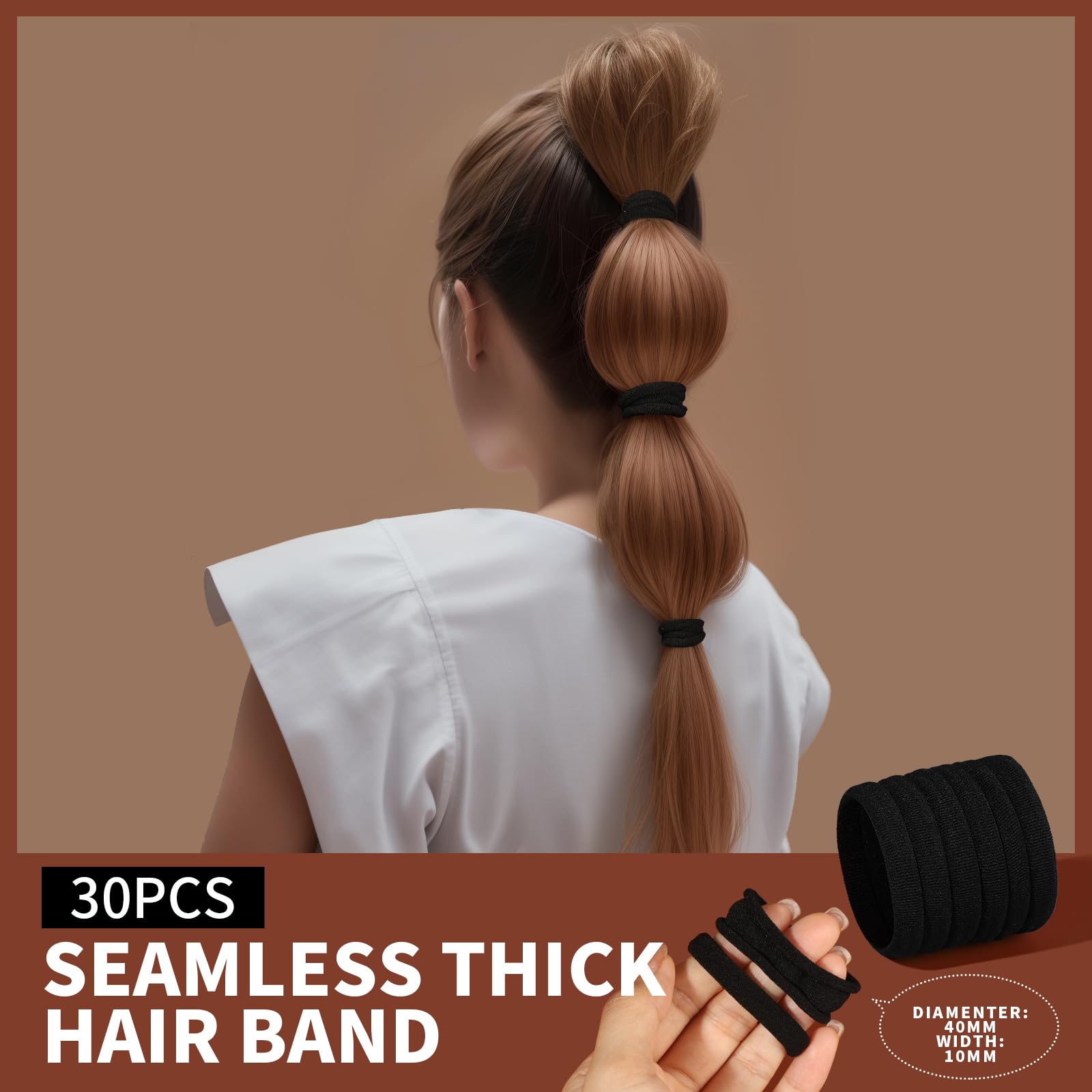 Teenitor Hair Accessories Kit for Woman & Girls: 500pcs Elastic Hair Bands; 30pcs Ponytail Holders, Black Seamless Thick Hair Bands; 40pcs Bobby Pins, Clear & More