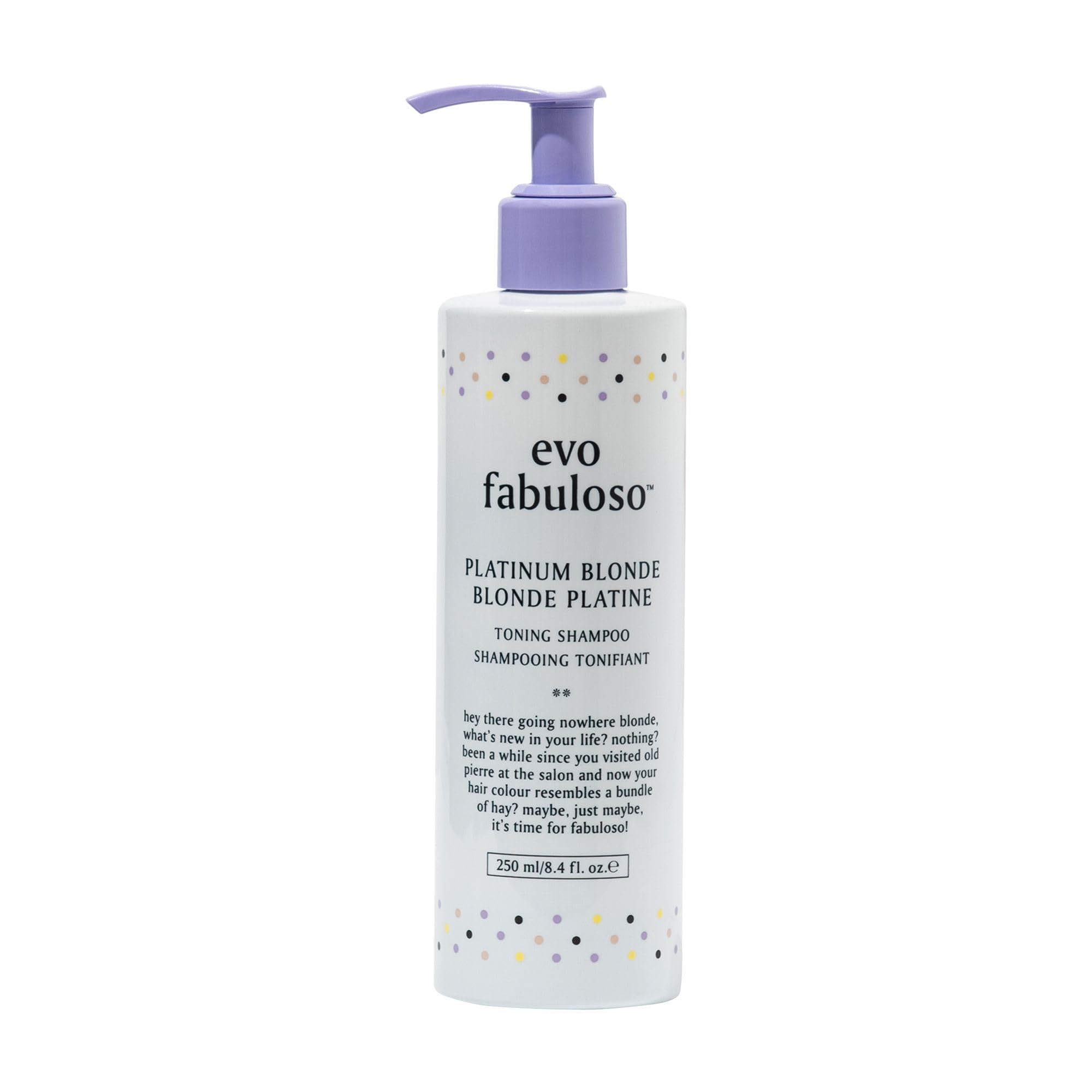 EVO Fabuloso Platinum Blonde Toning Shampoo, 8.4 fl oz
