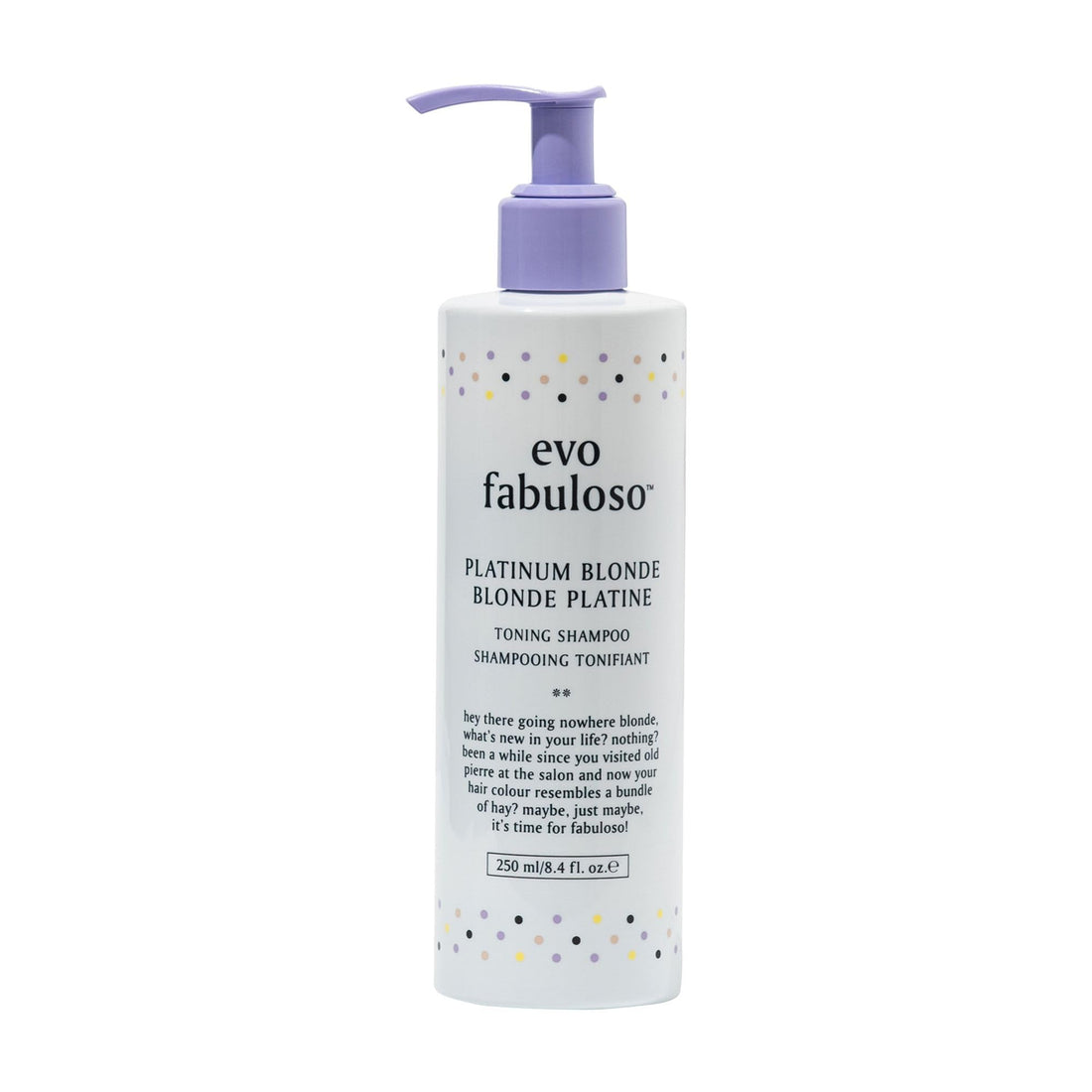 EVO Fabuloso Platinum Blonde Toning Shampoo, 8.4 fl oz