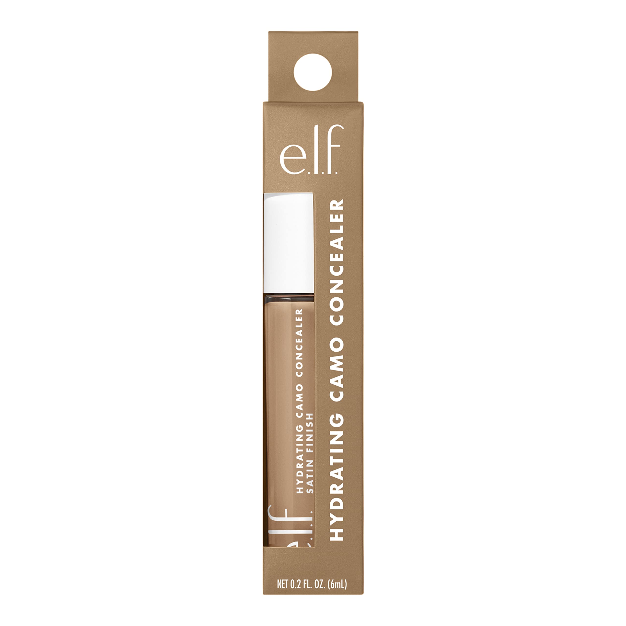 e.l.f, Hydrating Camo Concealer, Lightweight, Full Coverage, Long Lasting, Conceals, Corrects, Covers, Hydrates, Highlights, Tan Walnut, Satin Finish, 25 Shades, All-Day Wear, 0.20 Fl Oz