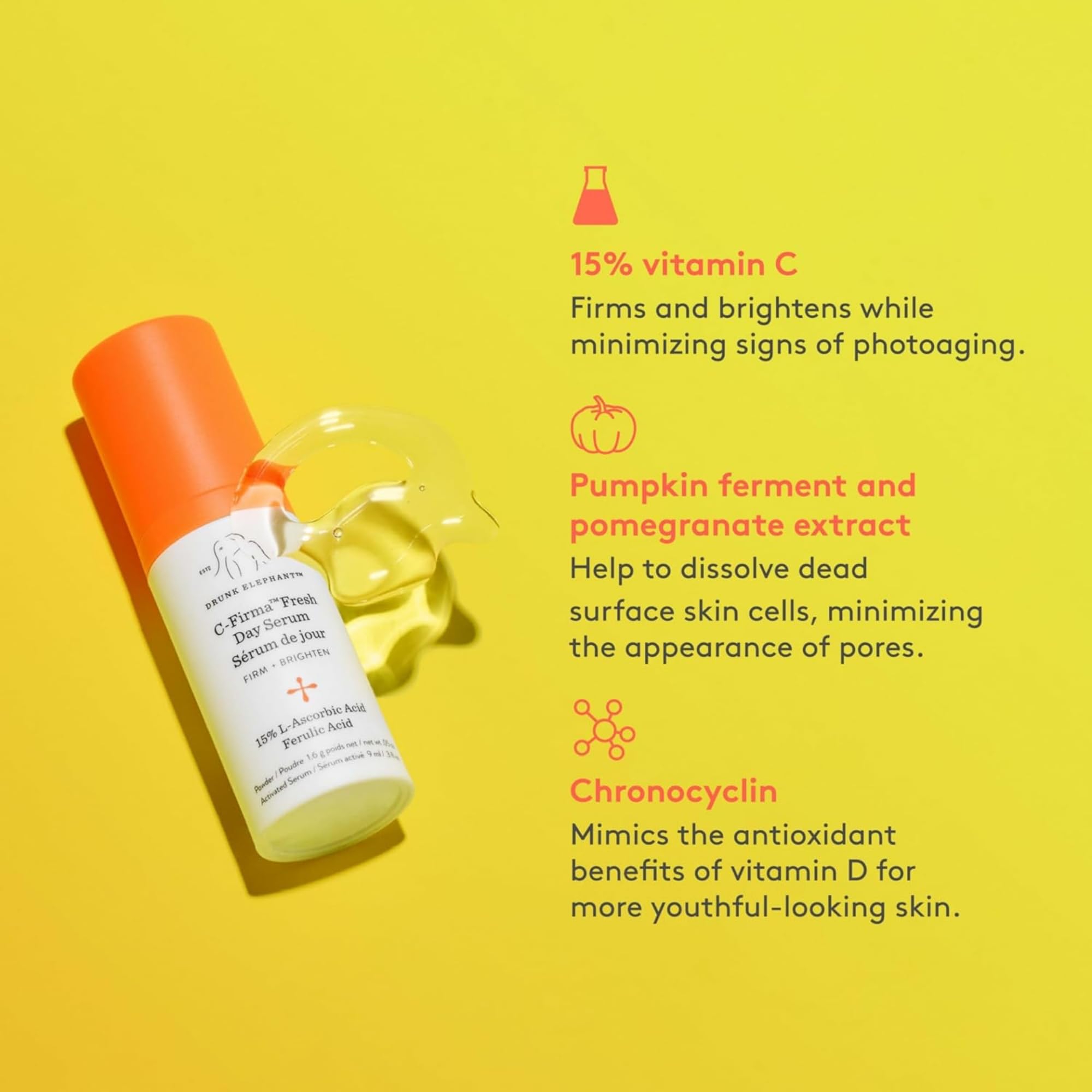 Drunk Elephant Hydra and the Bright - Includes C-Firma (9 ml) and B-Hydra (8 ml) - Clean Clinical Skincare - Cruelty-Free - Dermatologist-Tested - Free of Essential Oils, Silicones, and Fragrance