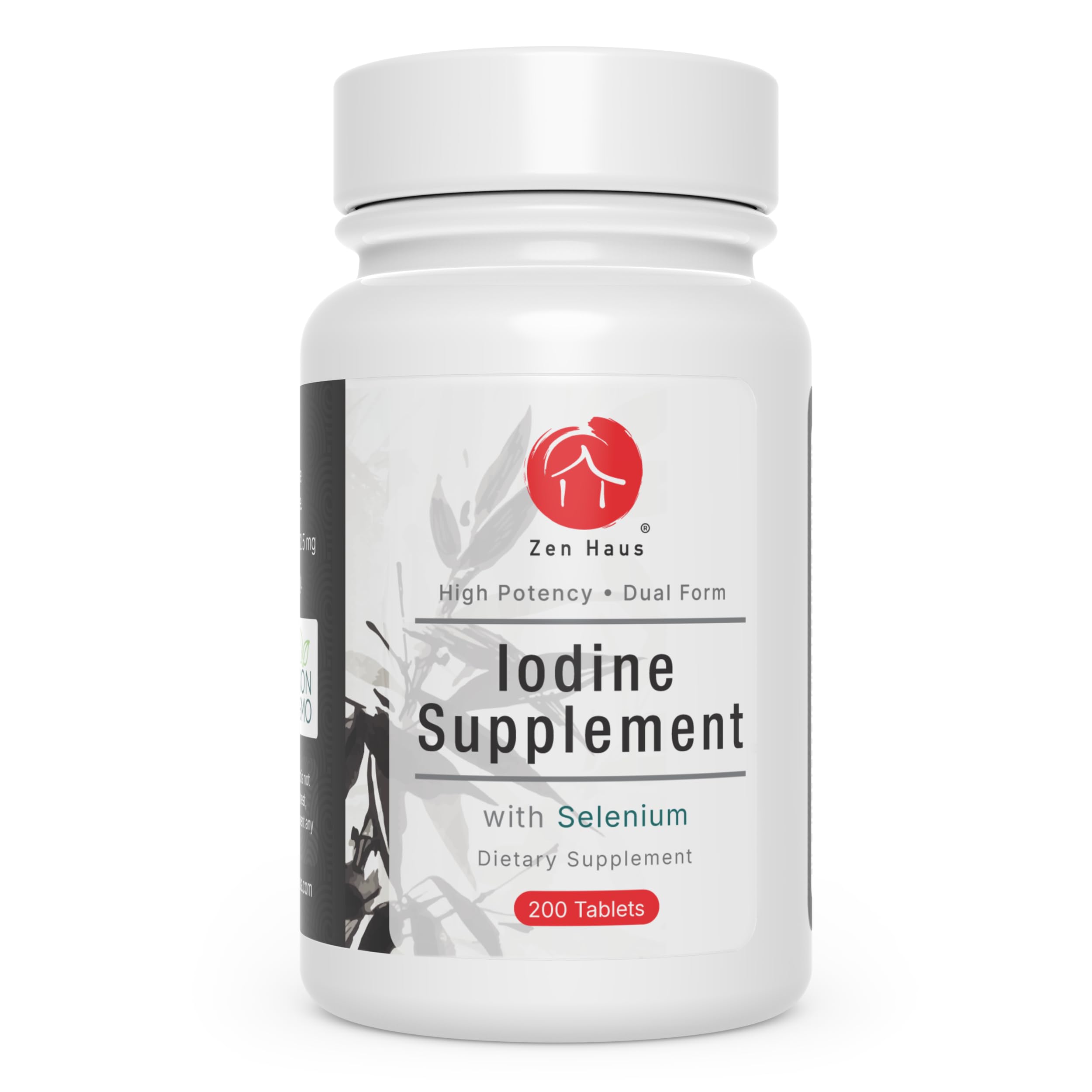 Zen Haus Iodine Supplement 12.5 mg with Selenium (as Selenomethionine) and More - 200 Tablets - Thyroid Plus Immune Support - High Potency Iodine Tablets - Compare to Lugol's Iodine Pills