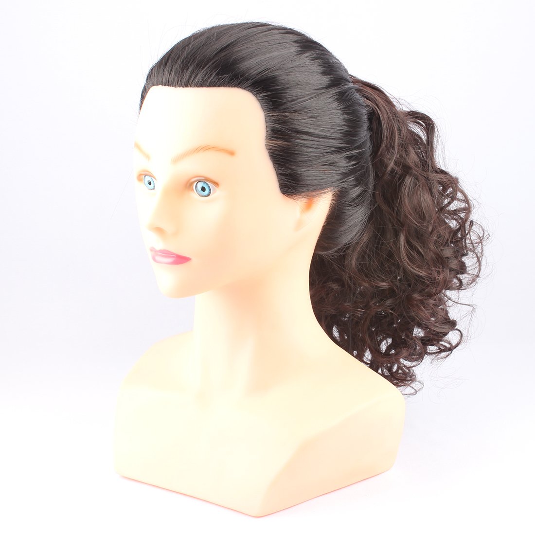 Dark Brown : WeKen Hair Bun Medium Long Curly Synthetic Hairpiece Dark Brown