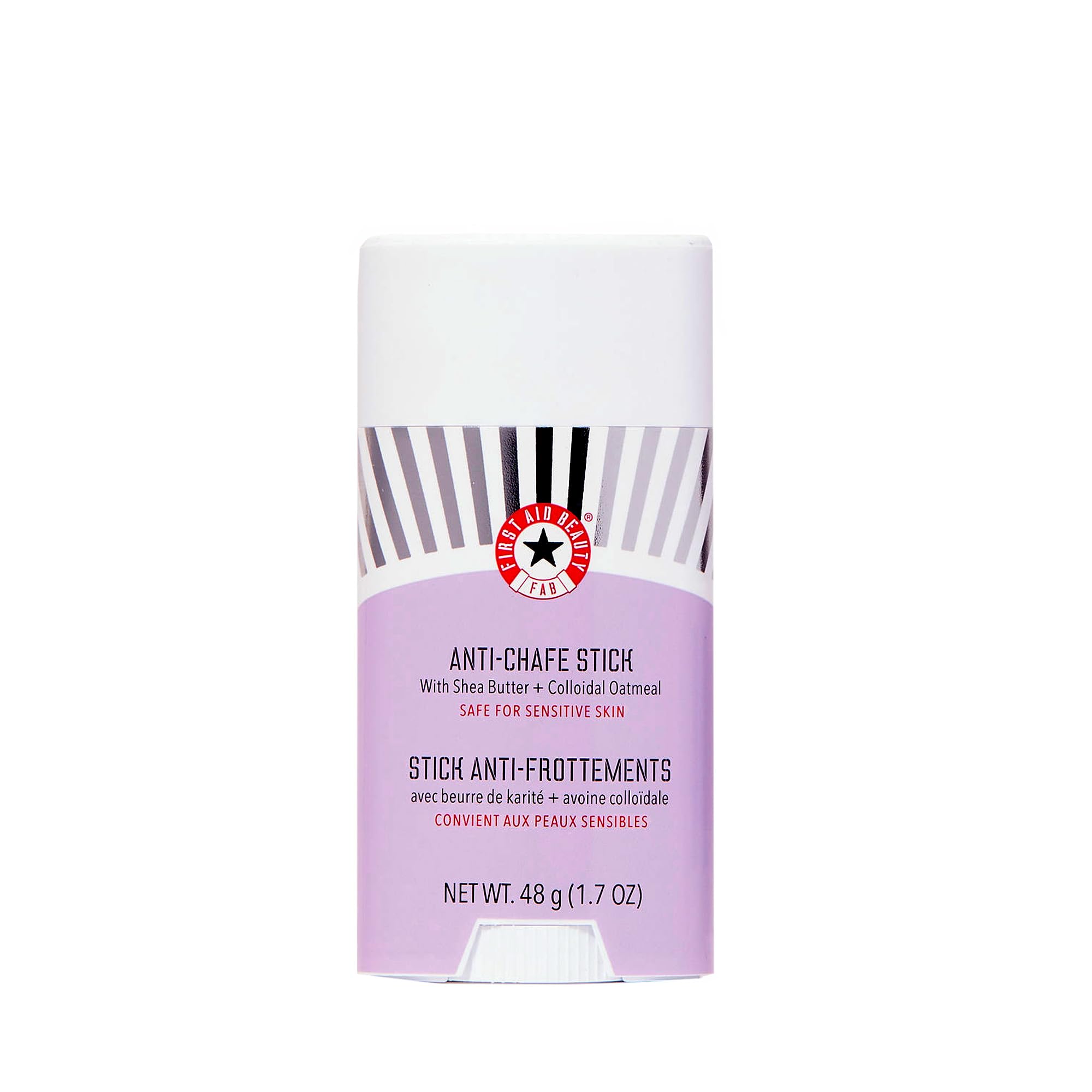 First Aid Beauty - Anti-Chafe Stick with Shea Butter and Colloidal Oatmeal, Clear Sweat-Resistant Chafe Guard Keeps Skin Comfortable for 10K Steps, Safe for Sensitive Skin, Vegan, Cruelty Free, 1.7 oz