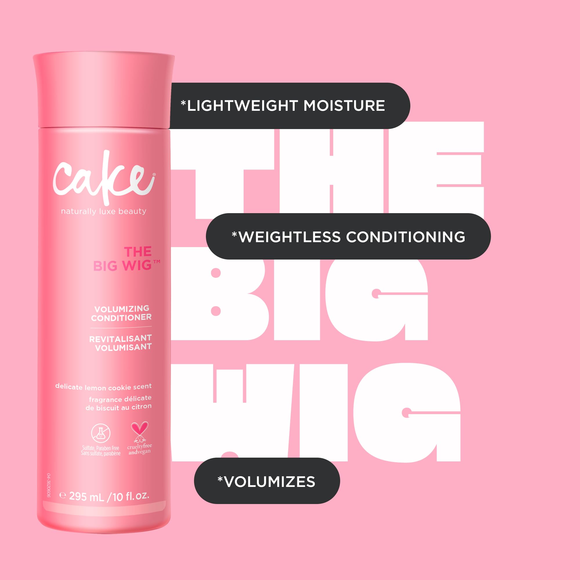 Cake Beauty Volumizing Conditioner, The Big Wig – Body Boosting & Weightless Conditioning – With Sunflower Seed Oil, Rice Protein & Shea Butter – For All Hair Types – 10 Fl Oz / 295 ml