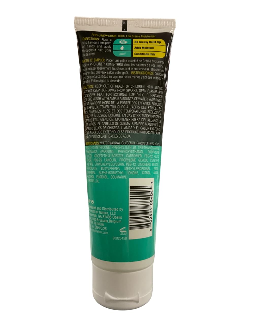 Pro-Line Comb-Thru Lite-Crme Moisturizer, Hair & Scalp Conditioner for Men, 4-Ounce Tubes (Pack of 6)