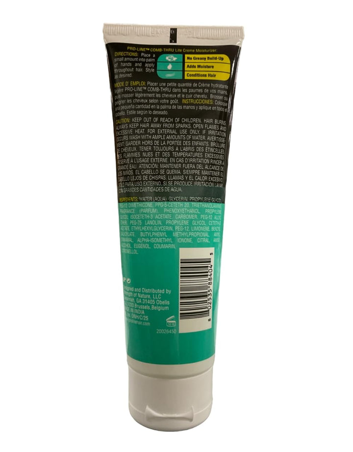 Pro-Line Comb-Thru Lite-Crme Moisturizer, Hair & Scalp Conditioner for Men, 4-Ounce Tubes (Pack of 6)
