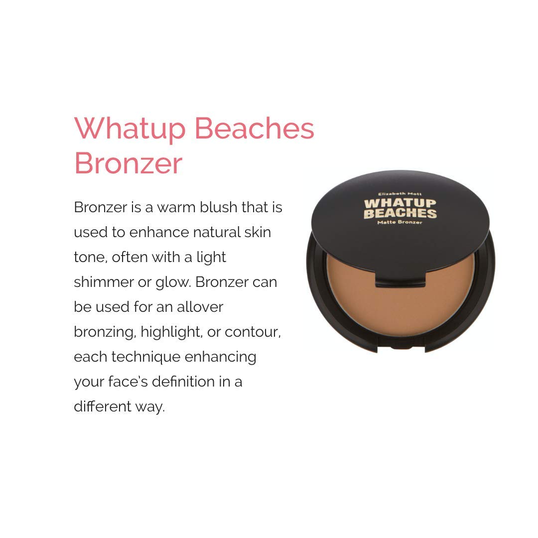 Whatup Beaches Matte Bronzer (paraben-free and cruelty-free) by Elizabeth Mott 8g net weight