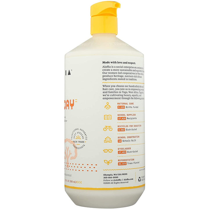 Alaffia EveryDay Shea Conditioner, Moisturizes, Restores and Protects. Made with Fair Trade Shea Butter, Cruelty Free, No Parabens, Vegan, Unscented 32 Fl Oz