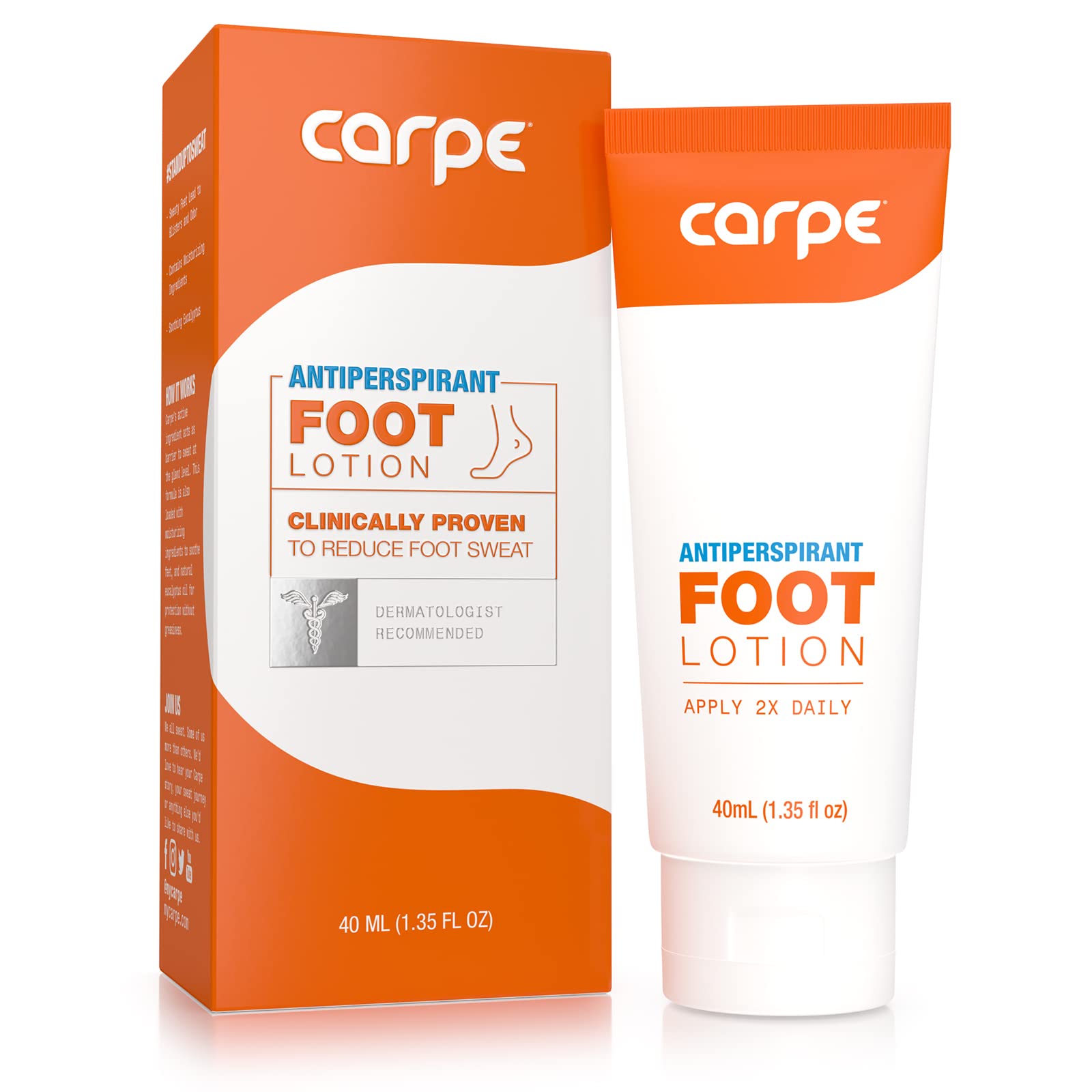 Carpe Antiperspirant Hand and Foot Lotion Package Deal (3 Hand and 3 Foot Tubes-Save 33%), Stop Sweaty Hands and Sweaty, Smelly Feet, Dermatologist-Recommended, Best Value