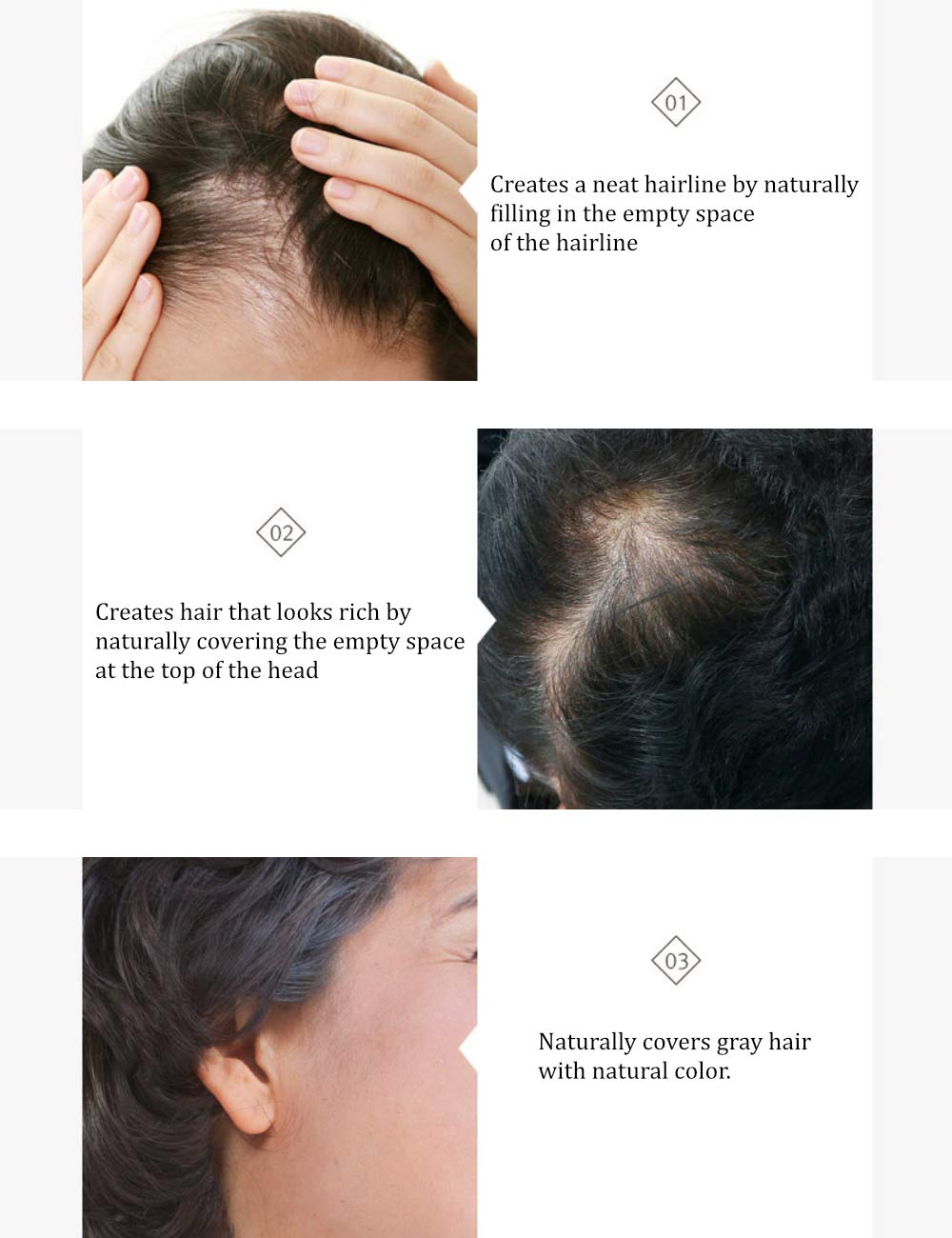 RiRe Quick Hair Instant Touch-up Cushion 14g / 0.49 oz. Cover Grey Hair, Portable Size (Natural Brown)