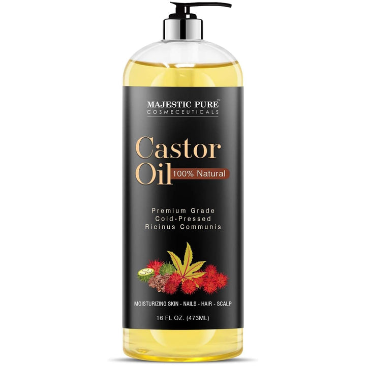 Majestic Pure Castor Oil, Hair Wonder Oil with Numerous Skin Benefits, 16 Oz