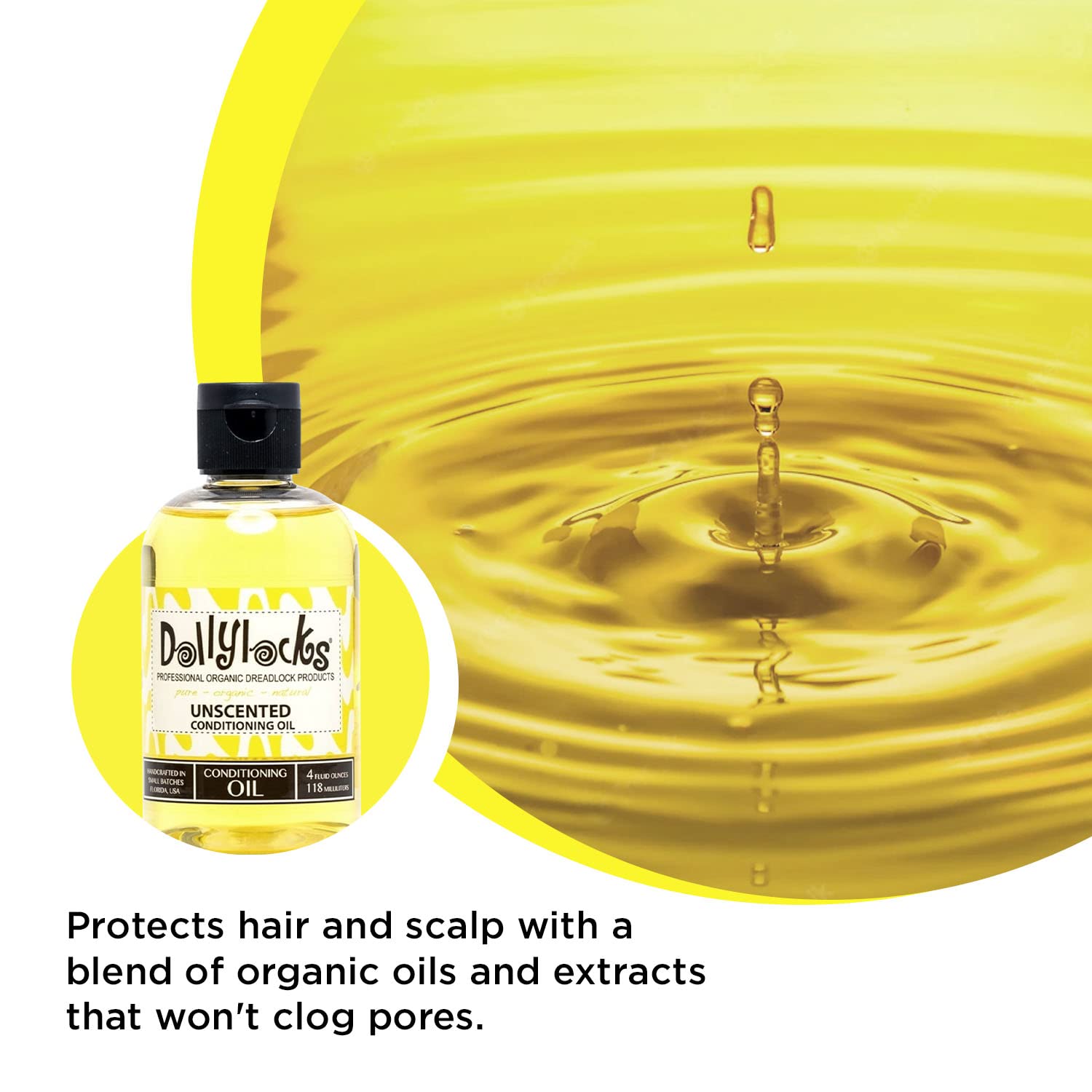 Dollylocks 4oz Unscented Dreadlock Conditioning Oil by Dollylocks Professional Organic Dreadlock Products