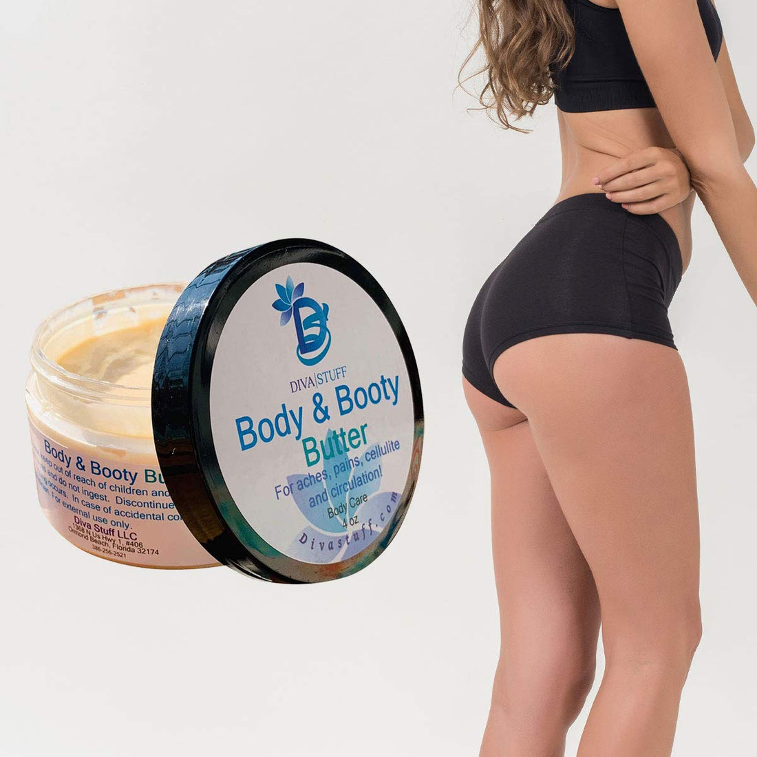 Body and Booty Butter for Aches, Pains, Cellulite and Circulation, All Natural, Made in The U.S.A.