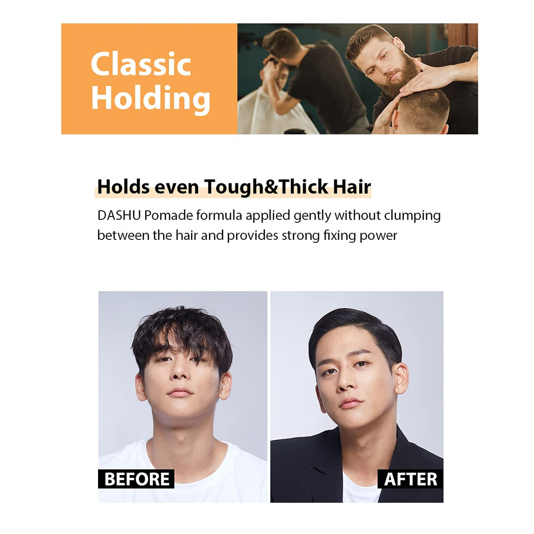 Dashu Classic Incredible Shine Pomade for Men 3.5oz - Strong Hold & High Shine for Hairstyling