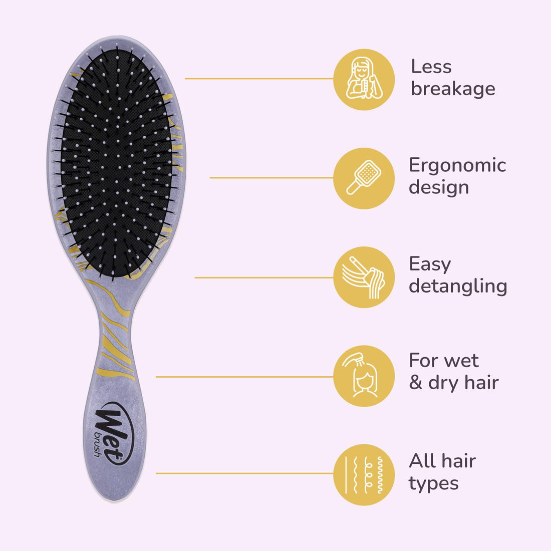 Wet Brush Disney Original Hair Detangler, Ariel (Elegant Princess), Ultra-Soft IntelliFlex Bristles, Detangling Brush Glides Through Tangles (Wet Dry & Damaged Hair), Women & Men (Pack of 2)