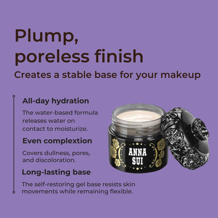 ANNA SUI Gel Foundation Primer, Universal Shade Primer, Hydrating Makeup Base (1 Full Size Primer)