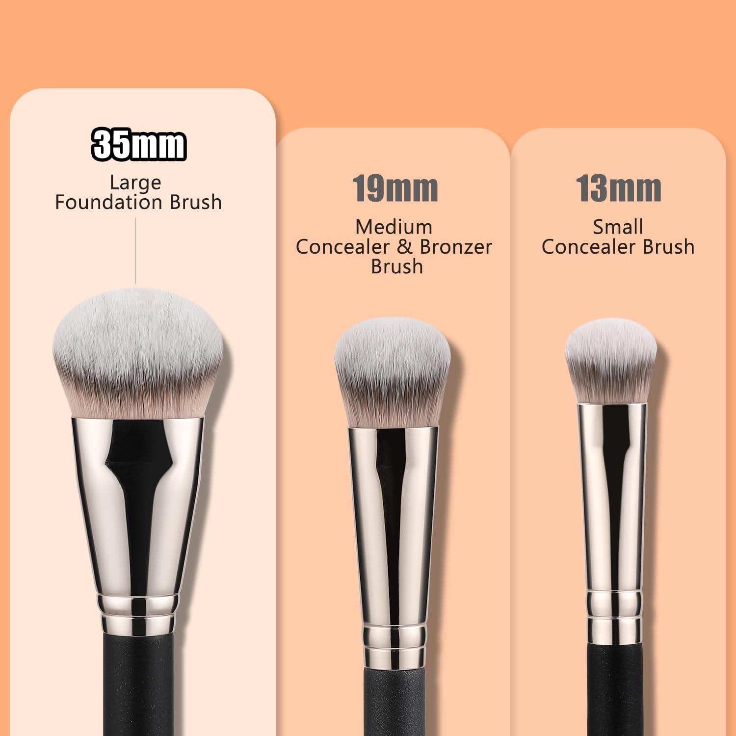 TEOYALL Flat Angled Foundation Brush, Large Dense Synthetic Bristles Kabuki Brush for Base Makeup with Liquid Cream Powder
