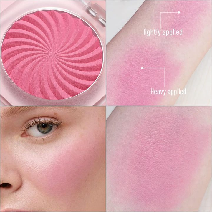 TINTARK Cheeky Blush Compact for Face Cheeks, Talc Free Blusher Palette, Matte Powder Makeup, Natural Healthy, Mauve Pink Magenta Peach Red, Vegan Cruelty Free