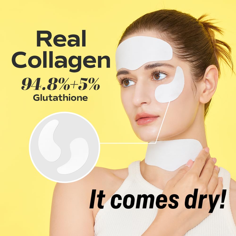 SUNGBOON EDITOR Deep Collagen Melting Patch 6pcs | Under Eye and Neck Anti- Wrinkle Patches with Real Collagen & Glutathione | Real Collagen Films for Anti Aging | Korean Skin Care