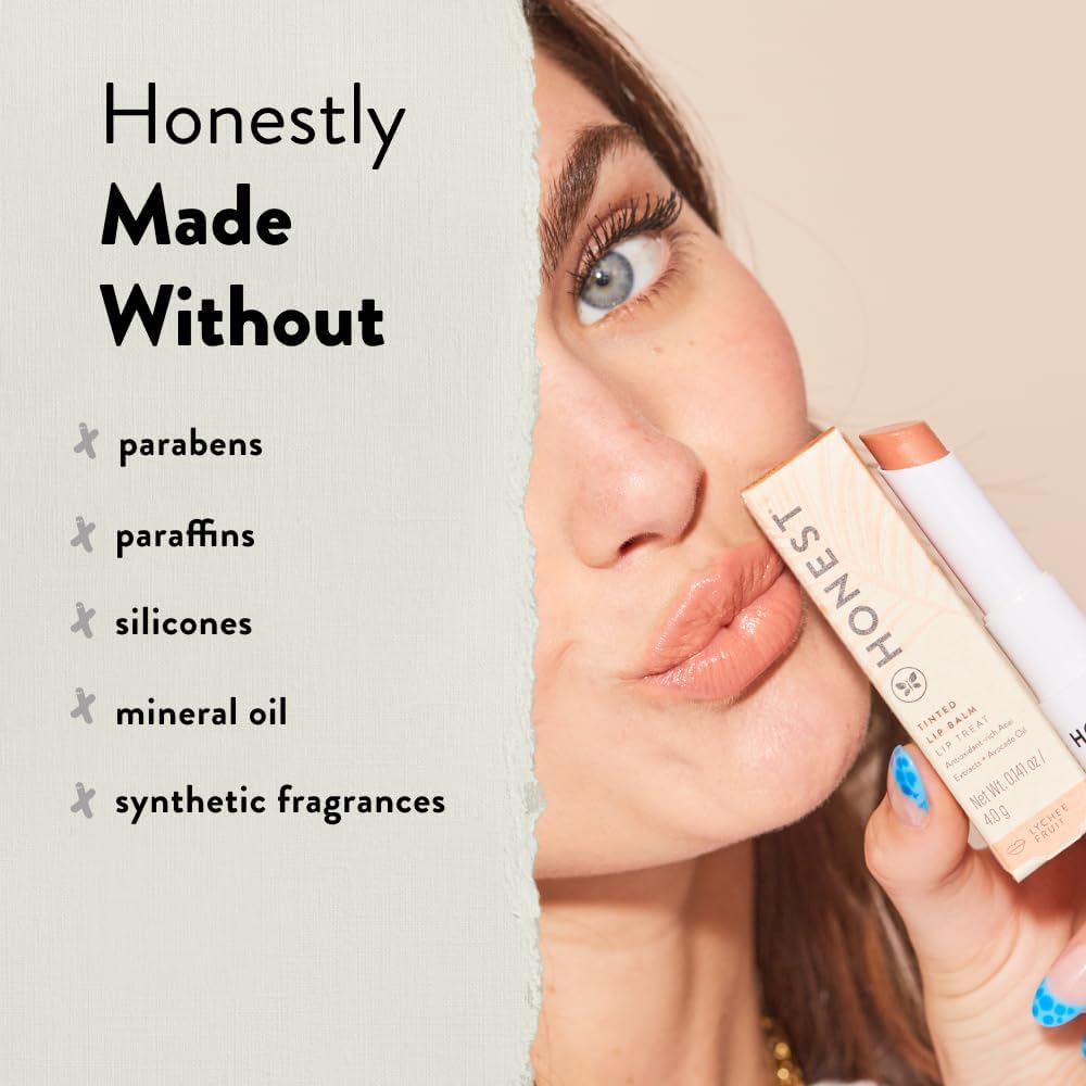 Honest Beauty Tinted Lip Balm, Plum Drop | VEGAN | 6+ Hours of Moisture | Paraben Free, Silicone Free, Cruelty Free | 0.141 oz.