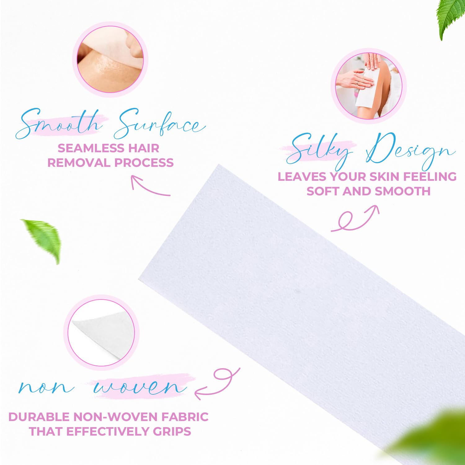 Tifara Beauty Non Woven Body and Facial Wax Strips Multi Size Pack (100)