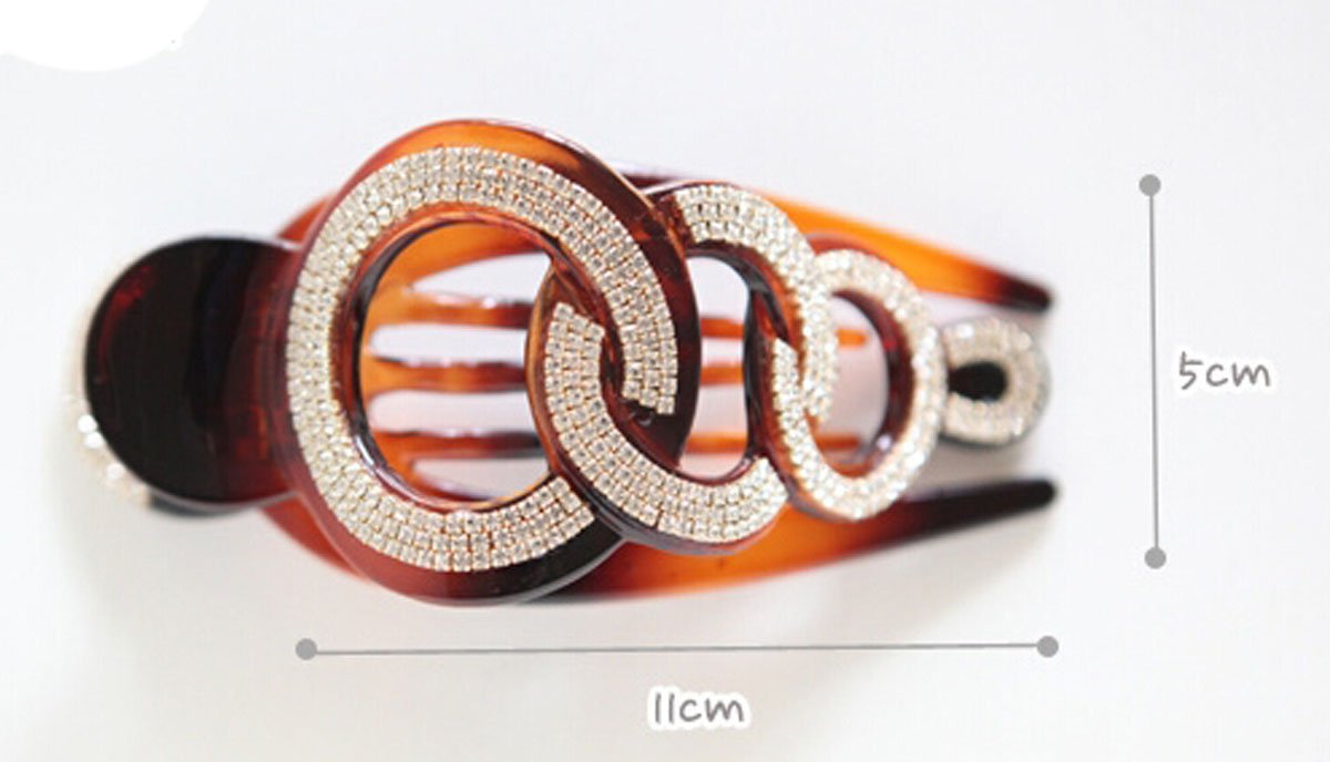 1PC Elegant Style Womens Hair AccessoriesÃ‚ Fancy Rhinestones Claw Clip Jaw Clips for Thick Hair (Brown)