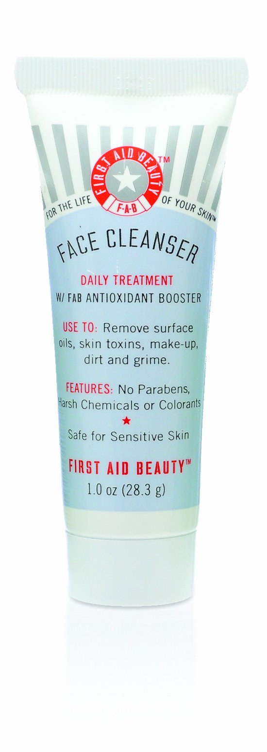 First Aid Beauty - Pure Skin Face Cleanser, Effectively Removes Makeup, Dirt, and Impurities, Gentle Cleanser Leaves Skin Soft & Supple, Safe for Sensitive Skin, Fragrance Free, 1 oz