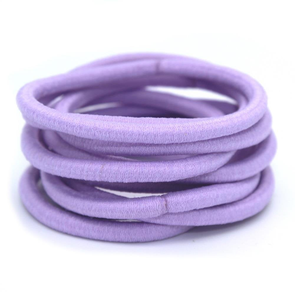100 Pcs, Light Purple: La Tartelette 4 Mm Elastic Bands Hair Ties Children Rubber Hair Headbands - 100 Pcs (Light Purple)