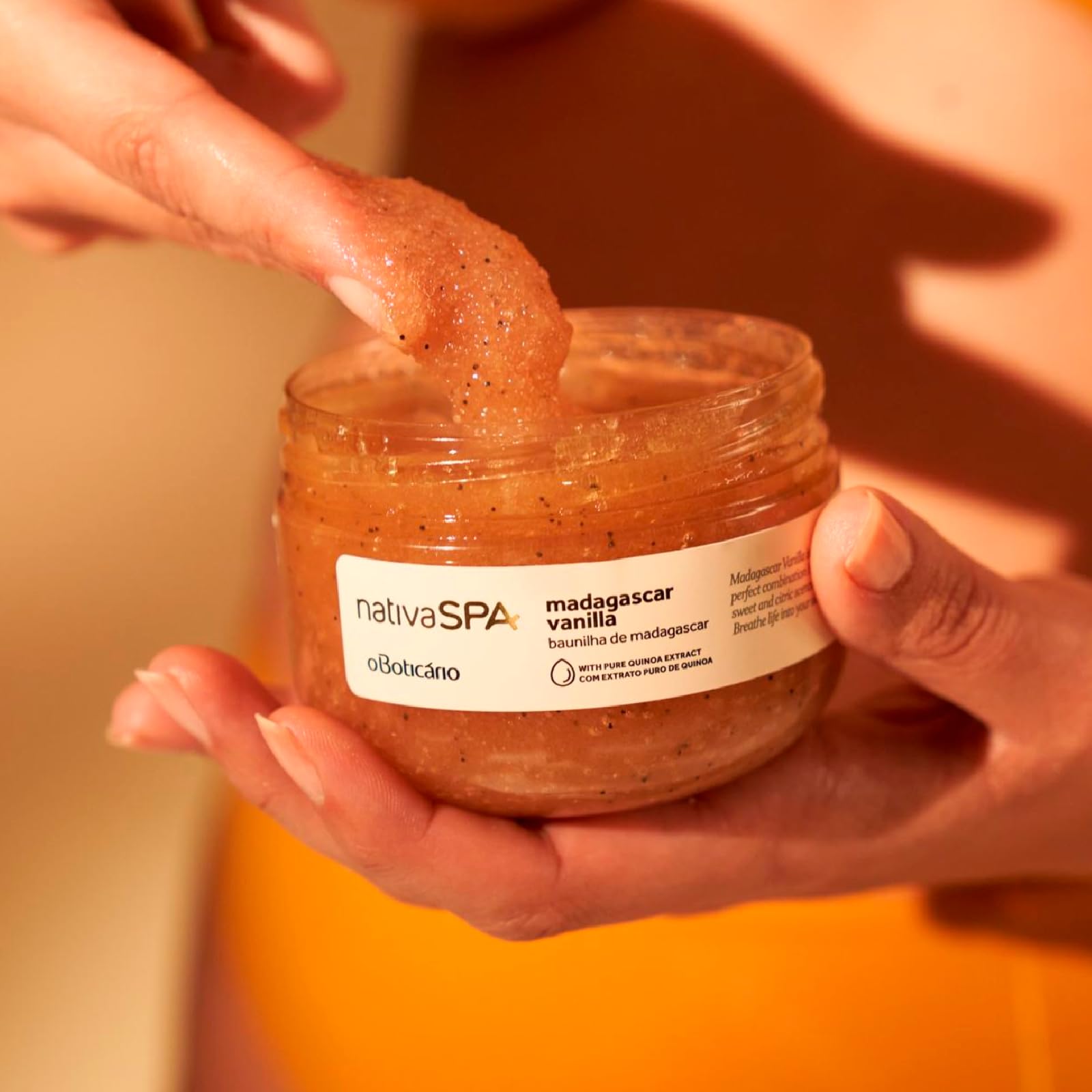 Nativa SPA Madagascar Vanilla Exfoliating Body Scrub, Exfoliating, Hydrating & Anti Aging Sugar Foot & Body Scrub for Women & Men, 7 Ounce