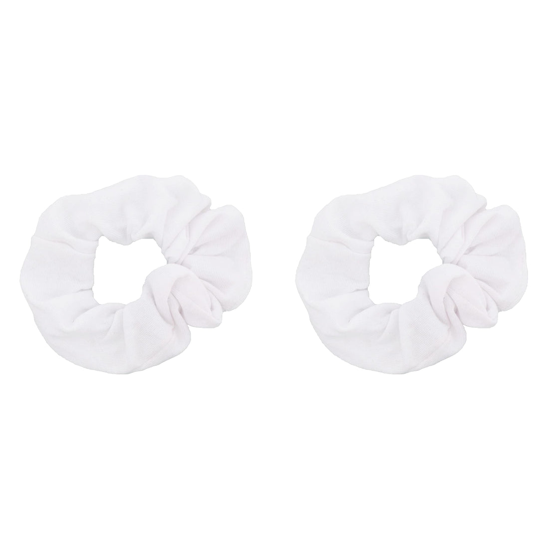 Set of 2 Solid Scrunchies - White