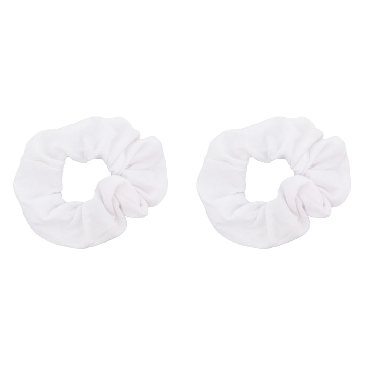 Set of 2 Solid Scrunchies - White